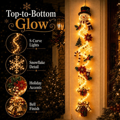 ⏳ Last Day 49% OFF –🎄✨ Create a Warm Christmas Welcome — Lighted Holiday Door Hanger for Your Front Door & Porch
