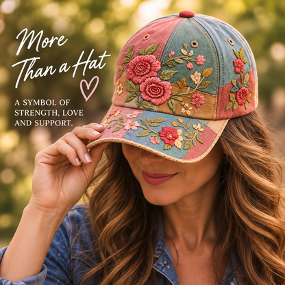 Bloom of Hope Breast Cancer Awareness Embroidered Cap