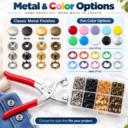 No-Sew Snap Fastener Repair & DIY Kit