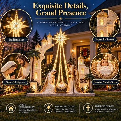 ✨ Christmas Star Nativity Light™ – Illuminated Holy Family Outdoor Yard Display