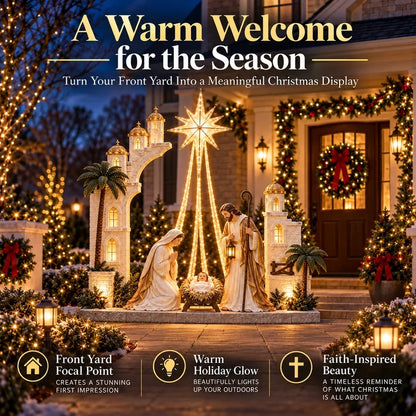 ✨ Christmas Star Nativity Light™ – Illuminated Holy Family Outdoor Yard Display