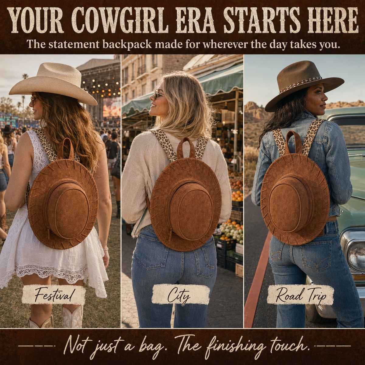 2026 Viral Cowboy Hat Backpack | Western Statement Bag