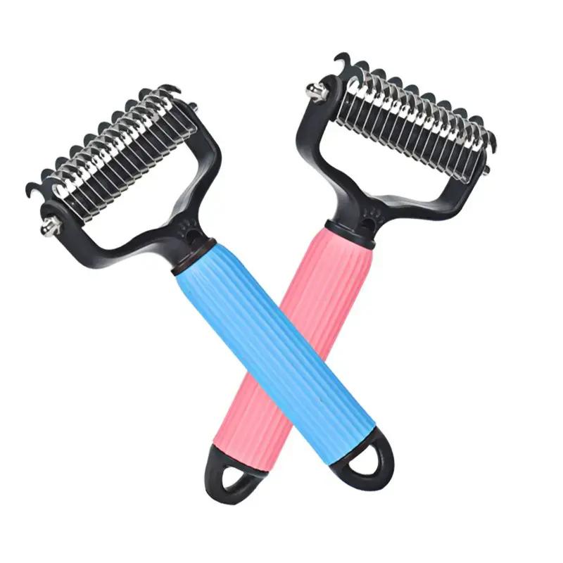 🐾 Double-Sided Stainless Steel Pet Dematting Comb, Shedding & Matted Hair Remover for Dogs & Cats