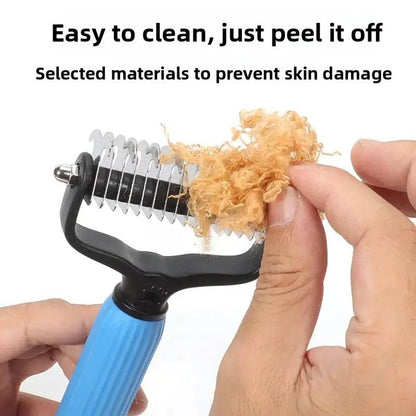 🐾 Double-Sided Stainless Steel Pet Dematting Comb, Shedding & Matted Hair Remover for Dogs & Cats