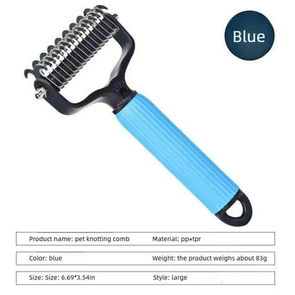 🐾 Double-Sided Stainless Steel Pet Dematting Comb, Shedding & Matted Hair Remover for Dogs & Cats