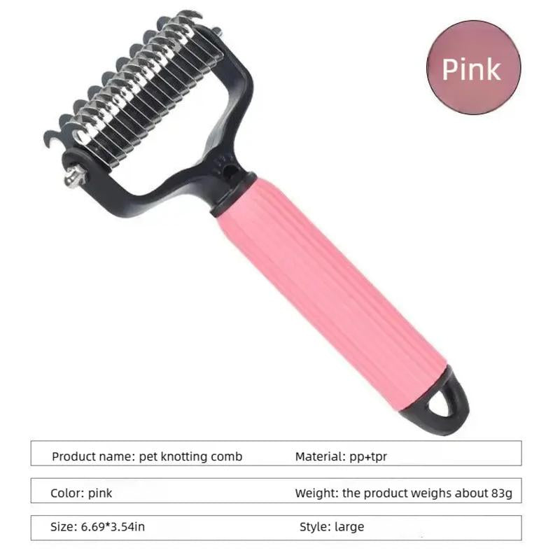 🐾 Double-Sided Stainless Steel Pet Dematting Comb, Shedding & Matted Hair Remover for Dogs & Cats