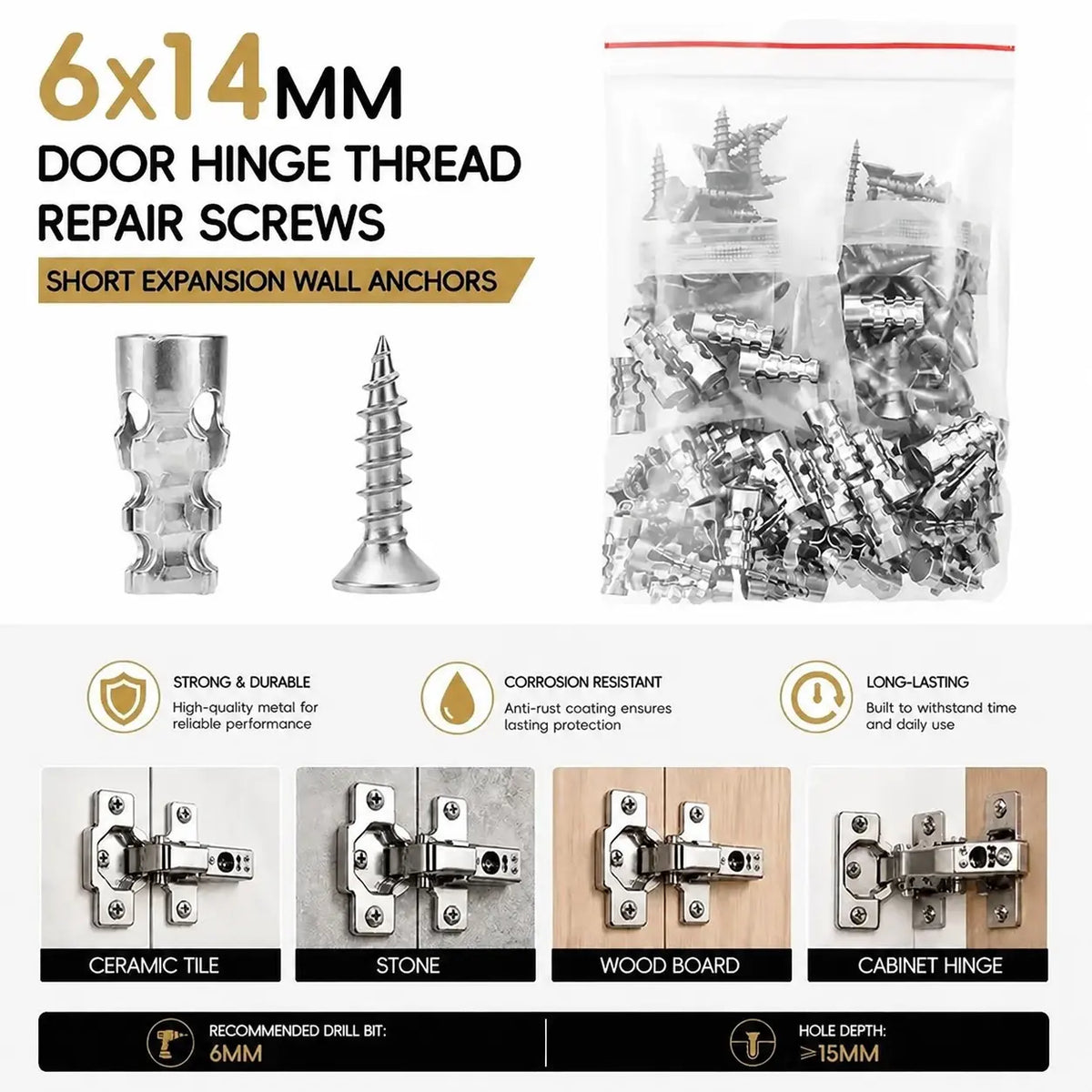 🔥 Heavy Duty Hinge Repair Kit For Loose & Stripped Screws