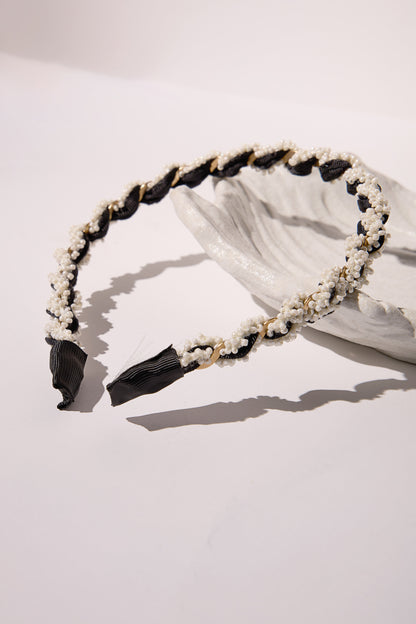 Braided Pearl String Headband