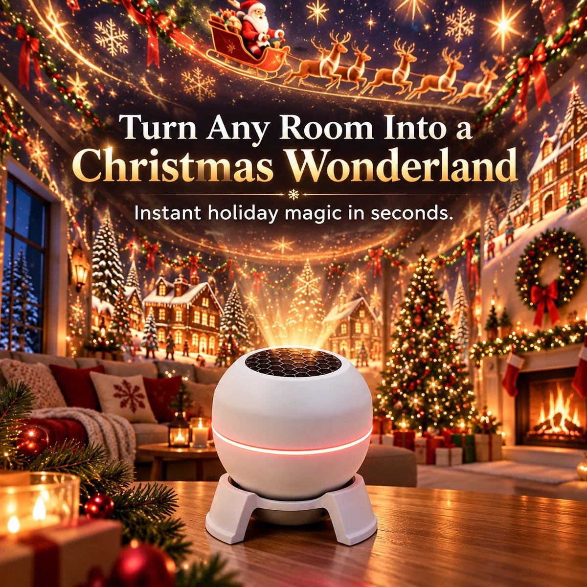 🔥LAST DAY SALE 49% OFF-🎅 Turn Any Room Into a Christmas Wonderland – Holiday Projection Night Light
