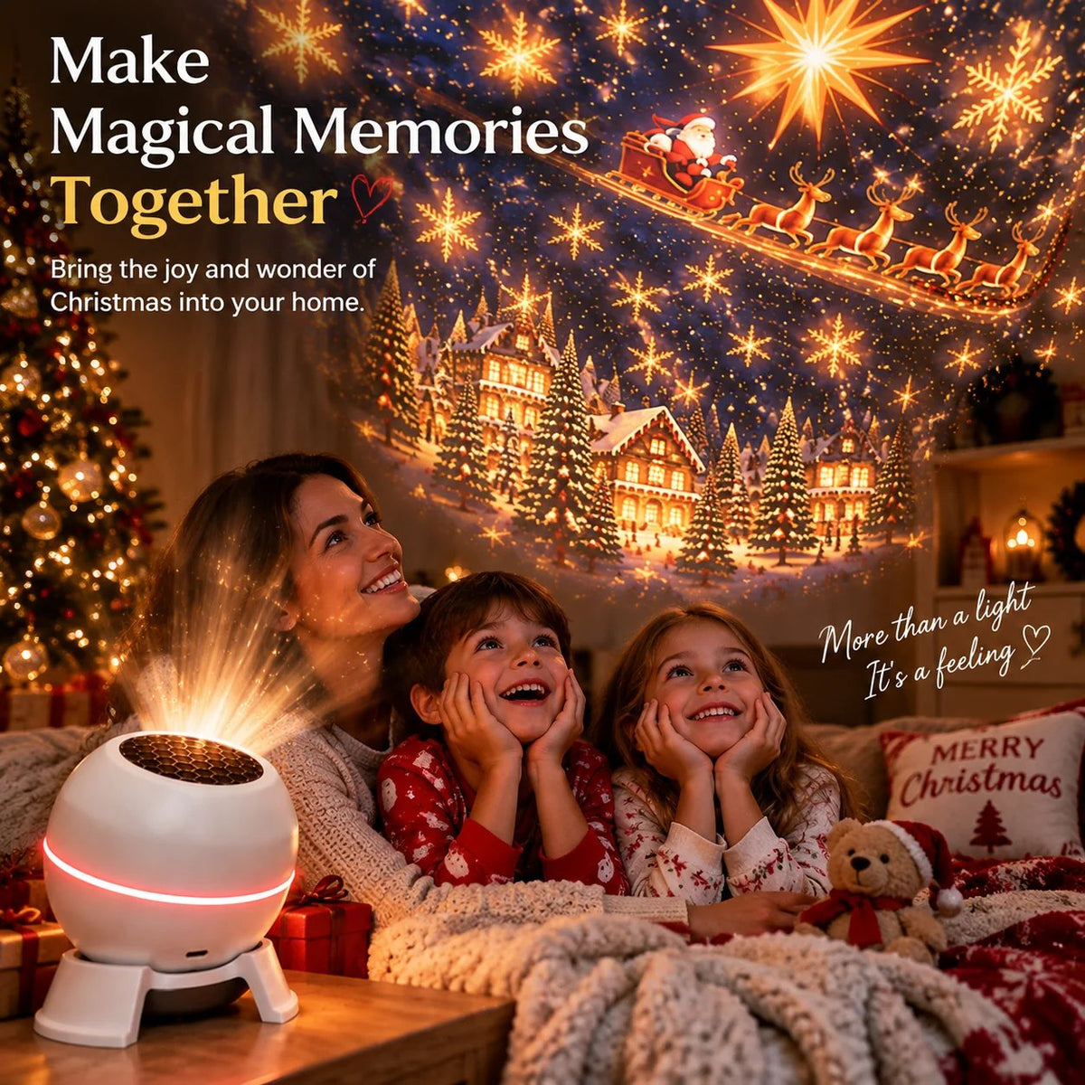 🔥LAST DAY SALE 49% OFF-🎅 Turn Any Room Into a Christmas Wonderland – Holiday Projection Night Light