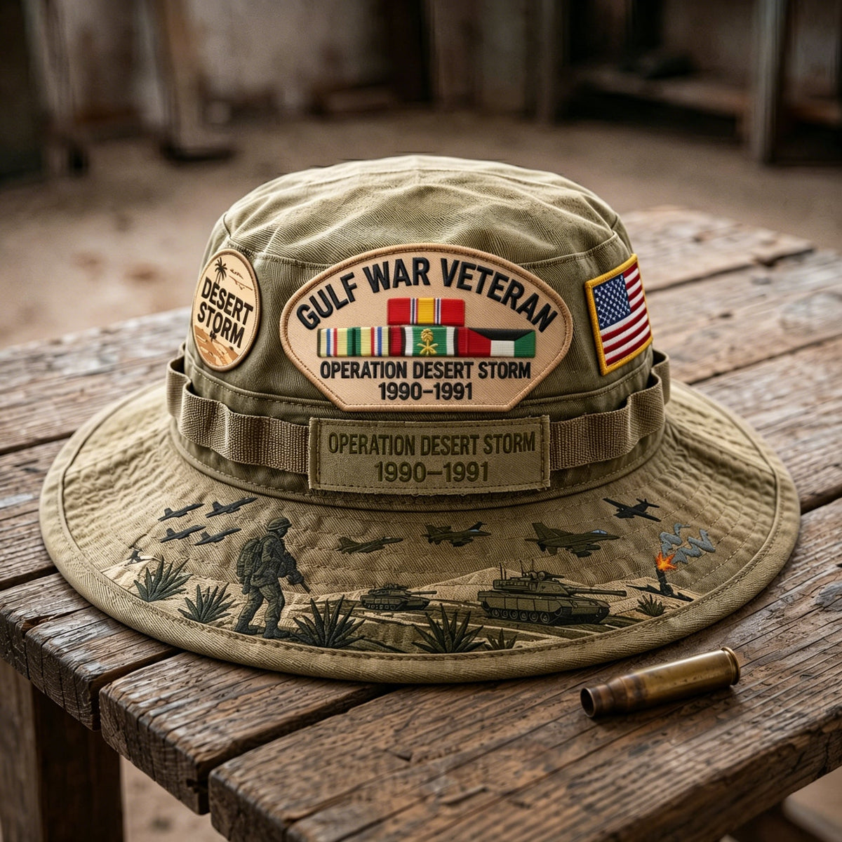 Gulf War Veteran Desert Storm Tribute Boonie Hat