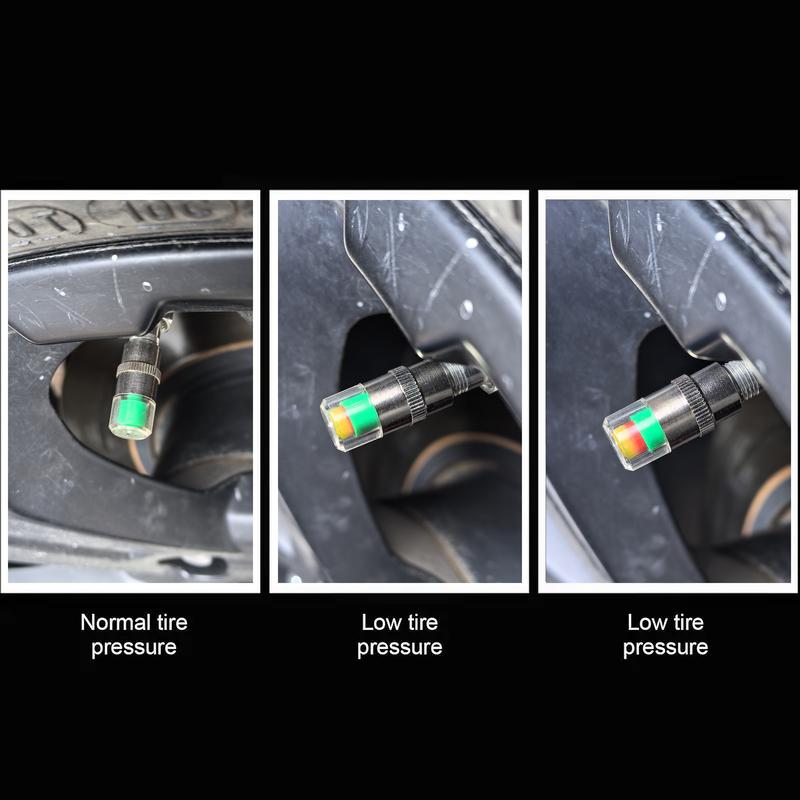 4PCS Tire Pressure Monitoring Valve Caps for Cars, Motorcycles & Bikes