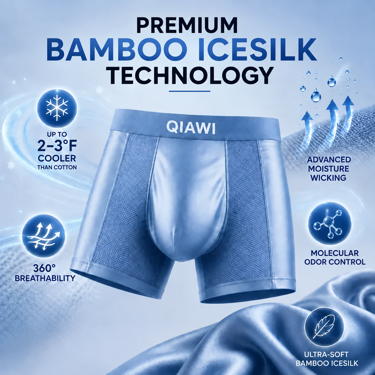 2026 UPGRADED - 60% OFF 🔥QIAWI Premium Leakproof Bamboo Ice Silk Boxer