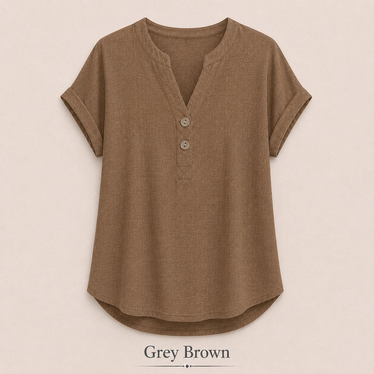 2026 Hot Style Women’s V-Neck Henley Top – Casual Loose Short Sleeve Dressy Blouse & Basic Tee