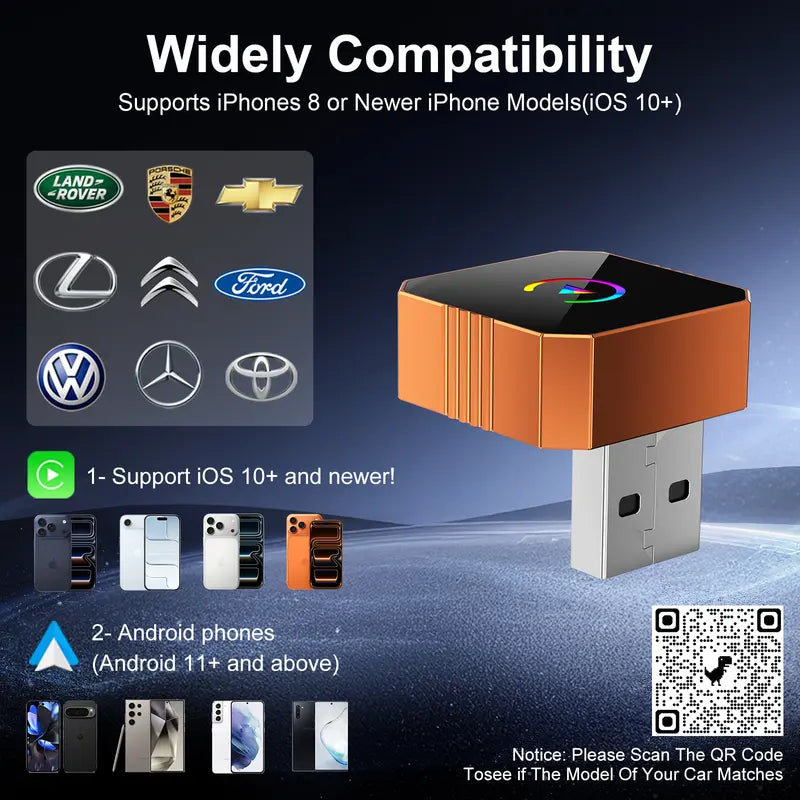 NEW ARRIVAL🚗  Plug-and-Play Wireless CarPlay Adapter for All Compatible Vehicles 🔌