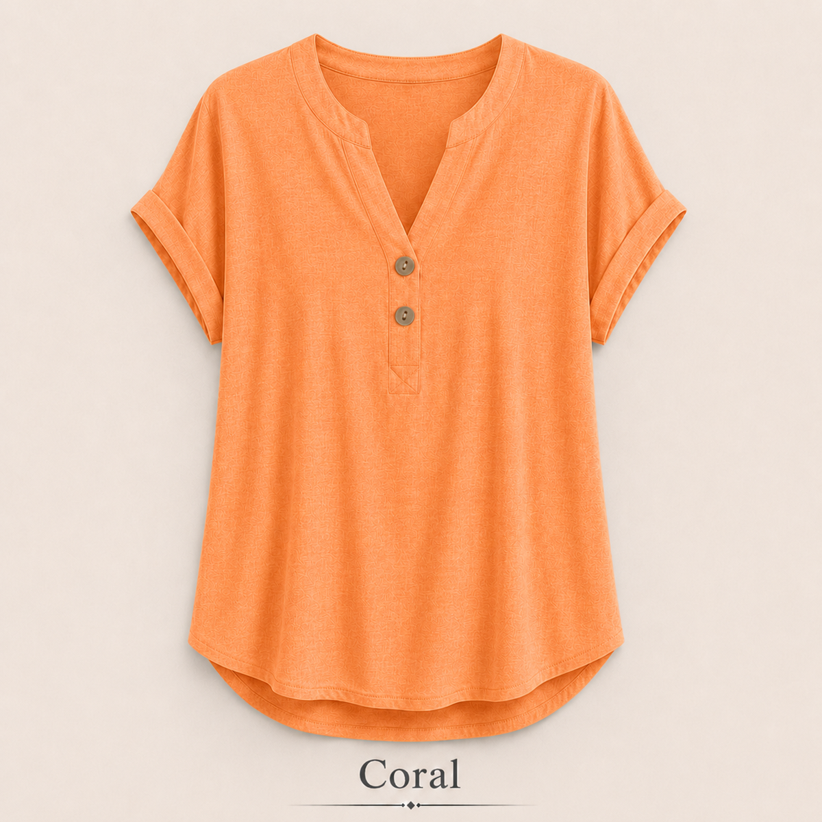 2026 Hot Style Women’s V-Neck Henley Top – Casual Loose Short Sleeve Dressy Blouse & Basic Tee