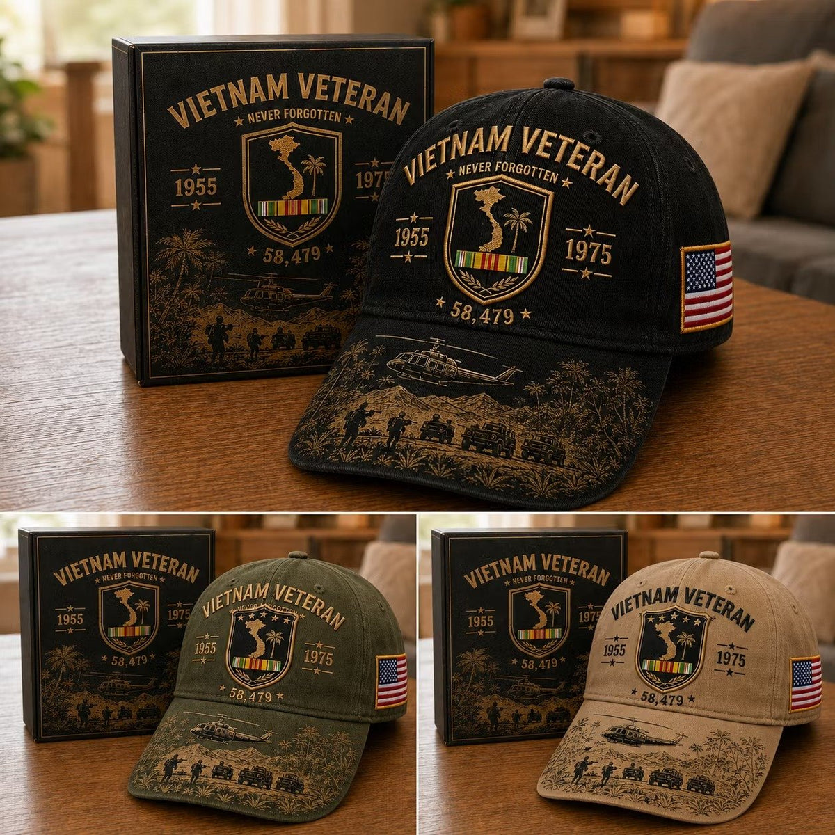 Vietnam Veteran Never Forgotten 1955–1975 Commemorative Cap 🇺🇸