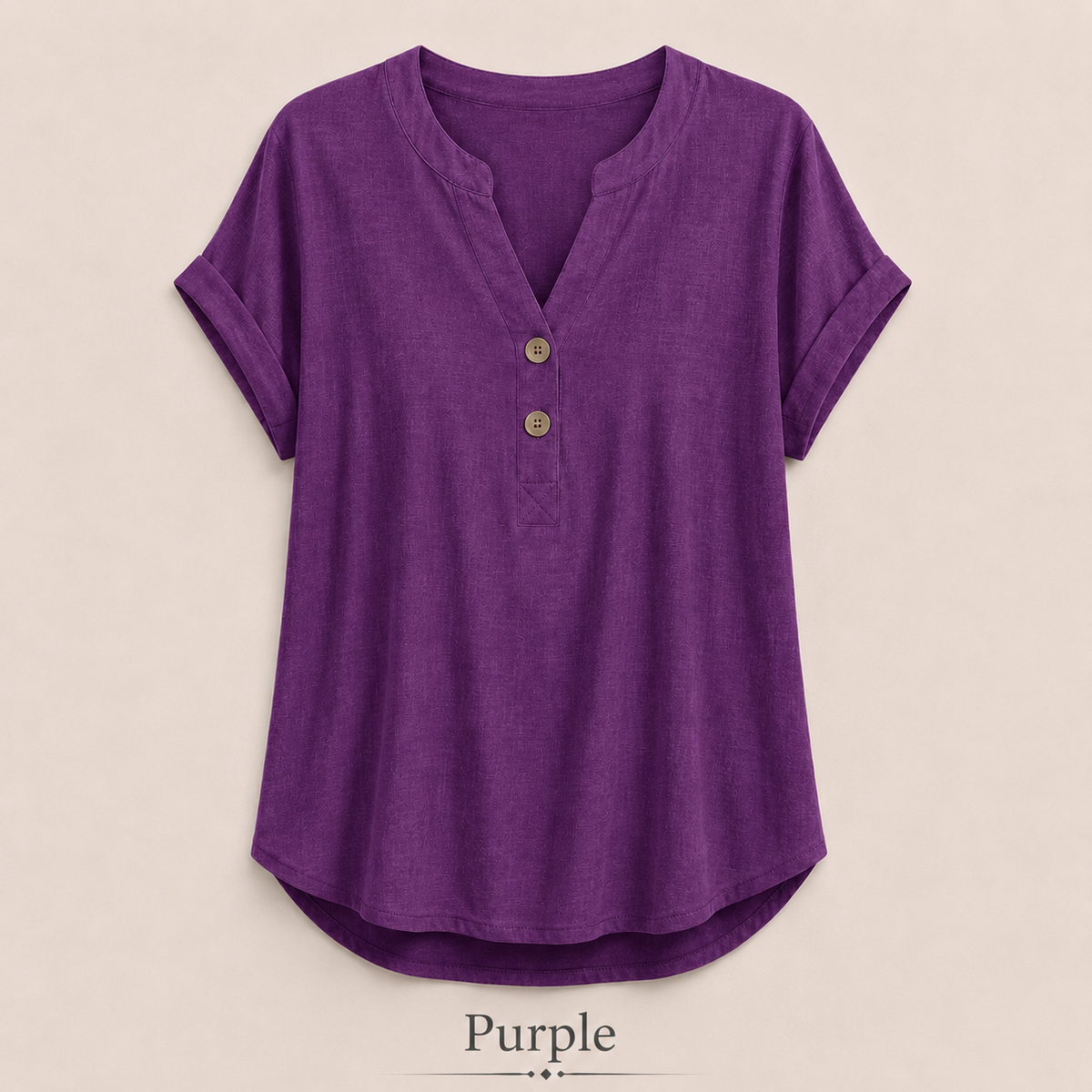 2026 Hot Style Women’s V-Neck Henley Top – Casual Loose Short Sleeve Dressy Blouse & Basic Tee