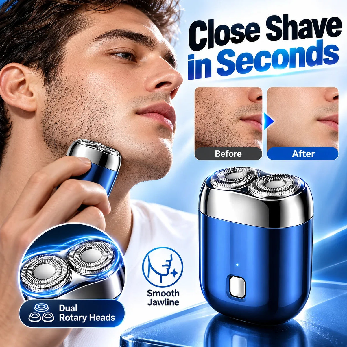 ✨HOT SALE Upgrade Pocket Shaver USB Shavers for Men Rechargeable Waterproof Compact Electric Razor for Home, Car, Travel