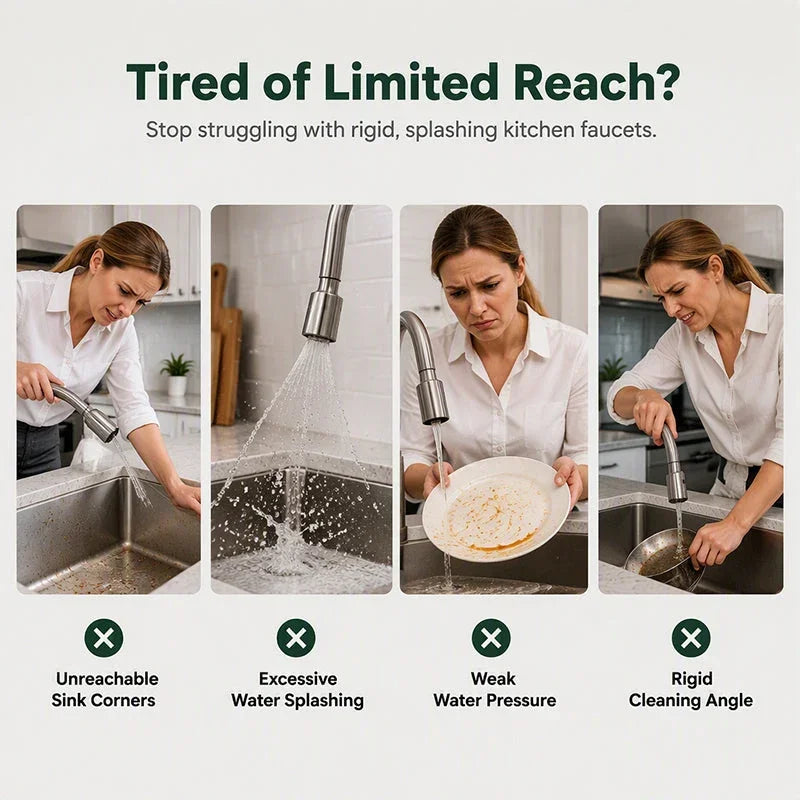 Universal Rotating Kitchen Faucet Nozzle – Flexible Sink Water Extender
