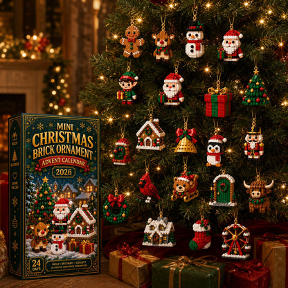 ⏰ Last day to save 49% – 🎄 24-Day Mini Christmas Ornament Advent Calendar | 24 unique festive buildable designs with hanging loops—perfect for decorating Christmas trees, wreaths, and holiday displays 🧱