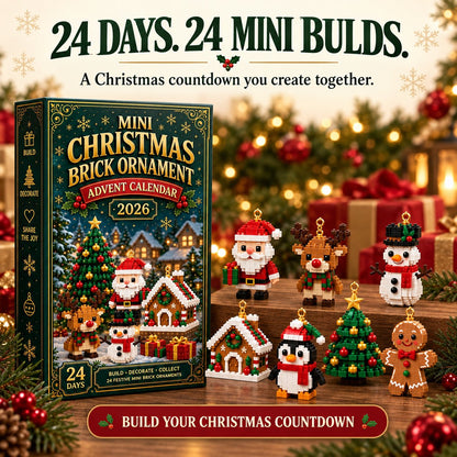⏰ Last day to save 49% – 🎄 24-Day Mini Christmas Ornament Advent Calendar | 24 unique festive buildable designs with hanging loops—perfect for decorating Christmas trees, wreaths, and holiday displays 🧱