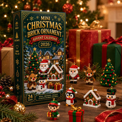⏰ Last day to save 49% – 🎄 24-Day Mini Christmas Ornament Advent Calendar | 24 unique festive buildable designs with hanging loops—perfect for decorating Christmas trees, wreaths, and holiday displays 🧱