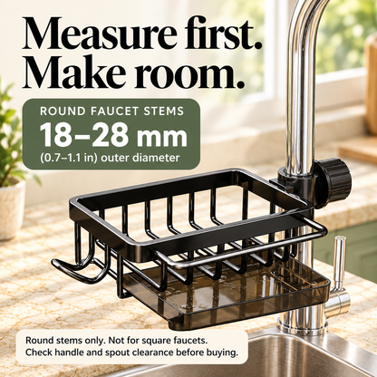 🧽Faucet-Mounted Sink Caddy with Removable Drip Tray