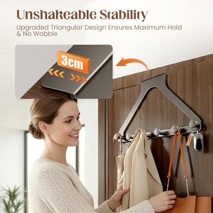 Over-the-Door Triangle Hanging Organizer - No-Drill Slide Installation