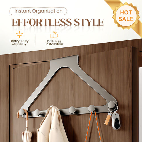 Over-the-Door Triangle Hanging Organizer - No-Drill Slide Installation