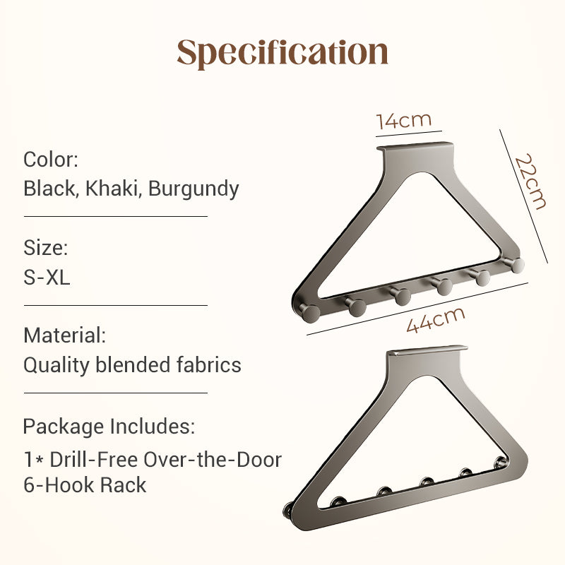 Over-the-Door Triangle Hanging Organizer - No-Drill Slide Installation