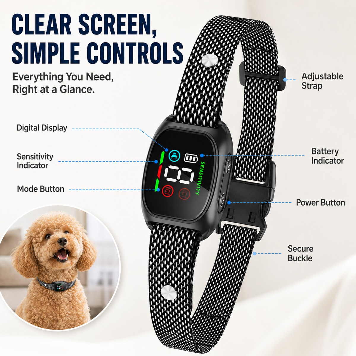 🛡️🐾 50% OFF! Smart No-Shock Anti-Bark Collar for Dogs-Gentle beep and vibration training for calmer days, quieter nights, and happier homes.