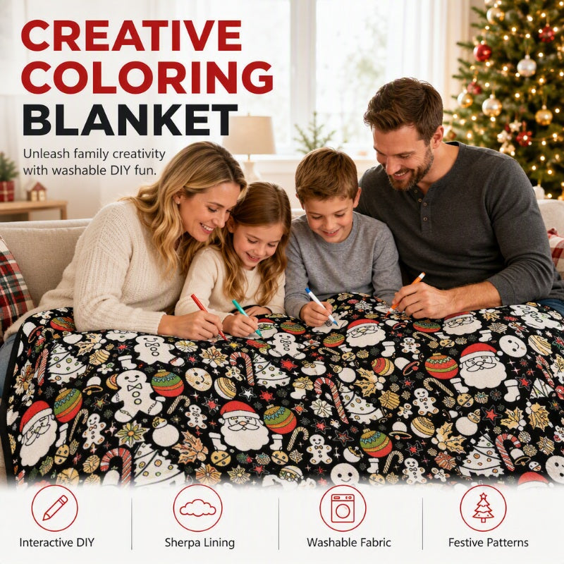 ✨Last Day 49% OFF🎨Family DIY Coloring Blanket for All Ages-Perfect Gift For Family & Friends🎁）