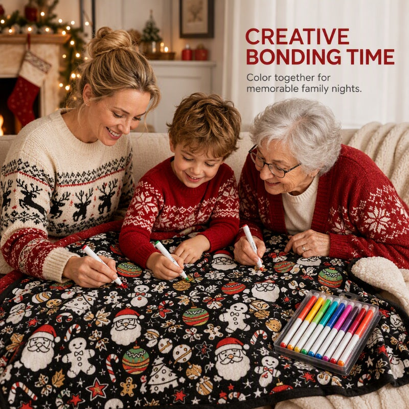 ✨Last Day 49% OFF🎨Family DIY Coloring Blanket for All Ages-Perfect Gift For Family & Friends🎁）