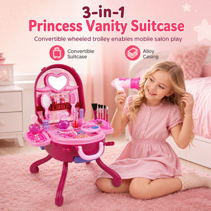 🧳 Kids' Pretend Makeup Vanity Suitcase – Portable dress-up fun for girls ✨