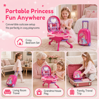 🧳 Kids' Pretend Makeup Vanity Suitcase – Portable dress-up fun for girls ✨