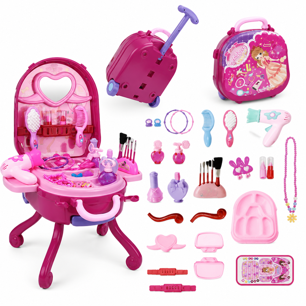 🧳 Kids' Pretend Makeup Vanity Suitcase – Portable dress-up fun for girls ✨